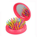 Anti-static Round Hair Combs Collapsing Hairbrush With Mirror